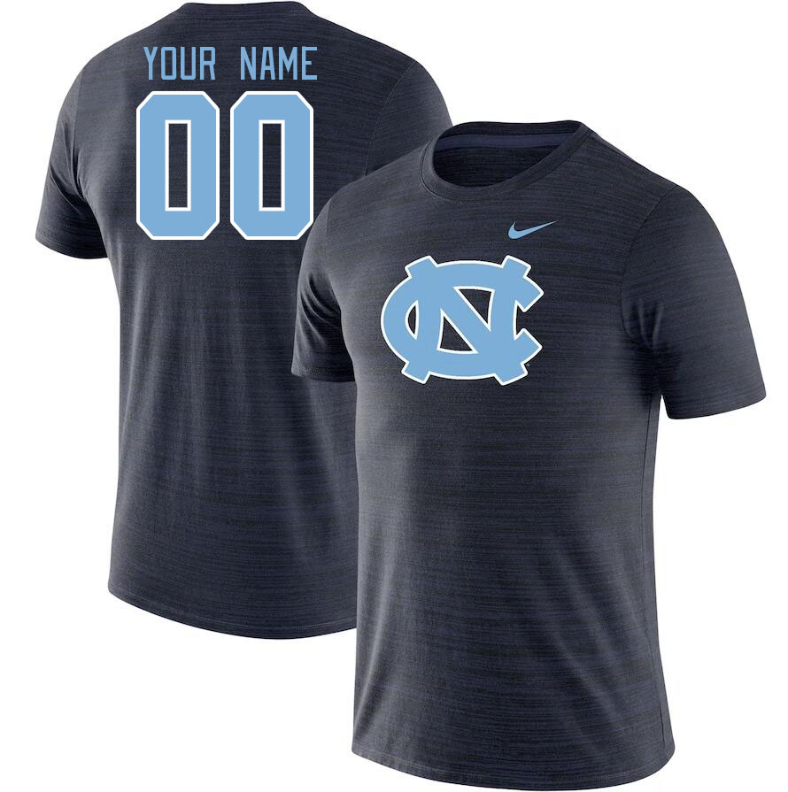 Custom North Carolina Tar Heels Name And Number College Tshirt-Navy